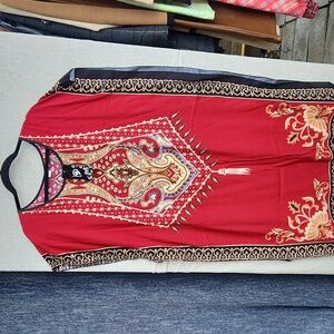 Red color Shirt-dress